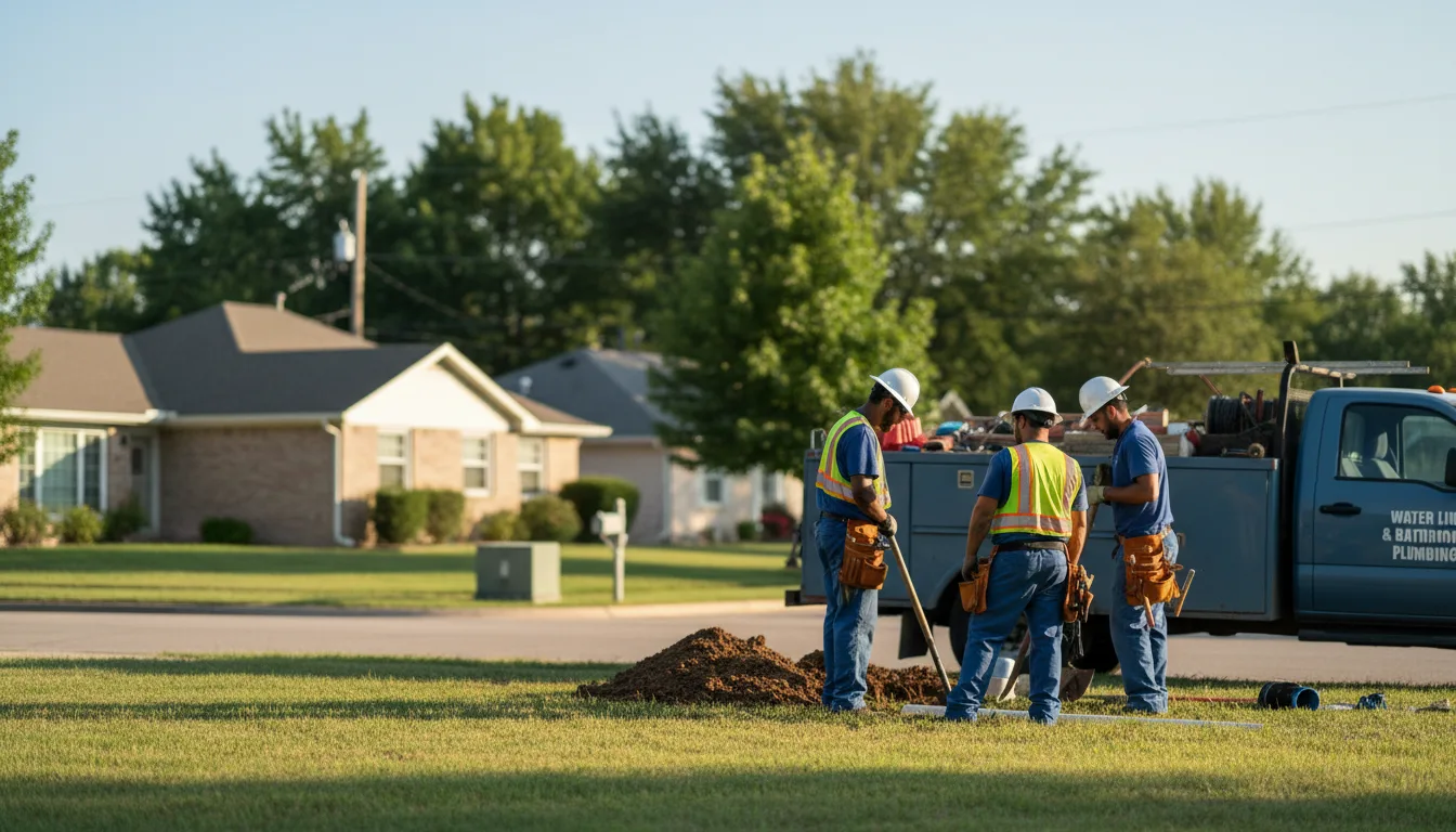 Residential water line and bathroom plumbing service in Dawson, IA